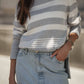 Maglia a righe in lana e cashmere