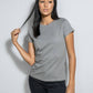T-shirt donna antimacchia grigio scuro in cotone
