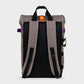 Zaino roll-top in poliestere riciclato color taupe
