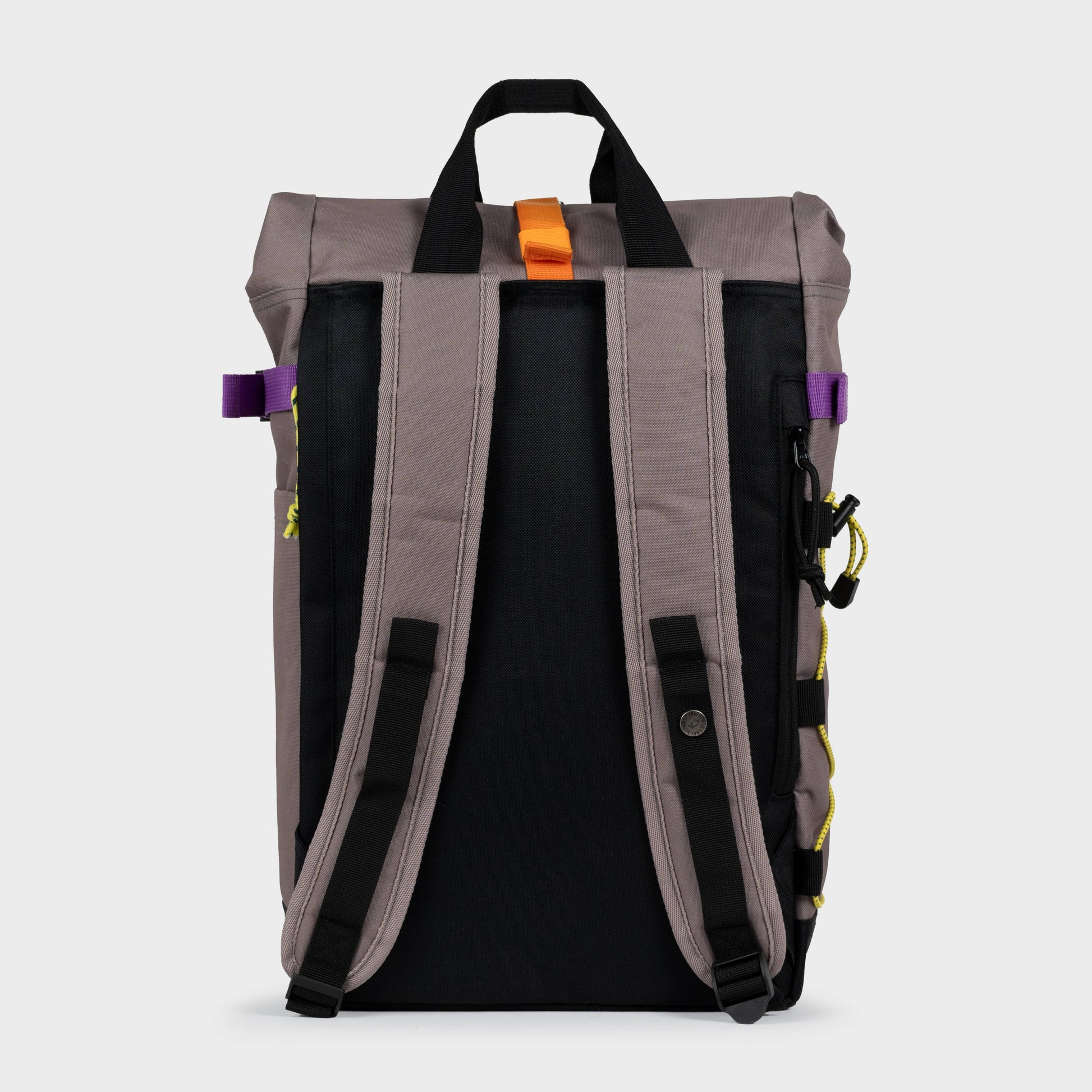 Zaino roll-top in poliestere riciclato color taupe