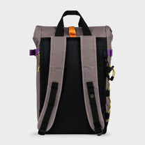 Zaino roll-top in poliestere riciclato color taupe