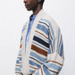 Cardigan a righe con maniche a palloncino