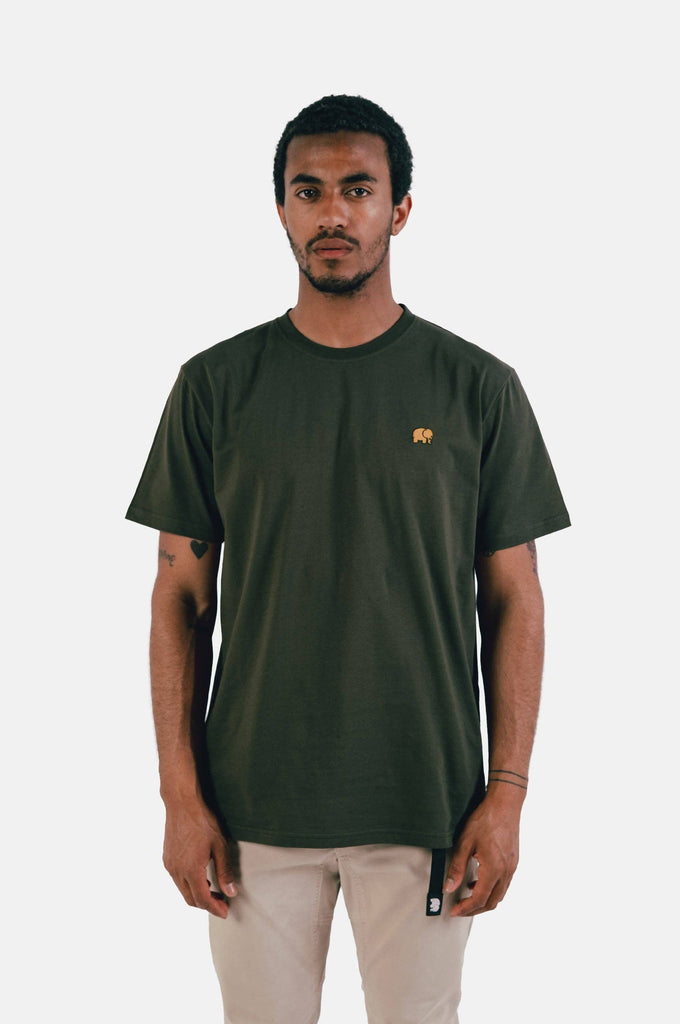 T-shirt essenziale in cotone biologico verde Kombu