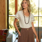 T-shirt in cotone con nastro ricamato
