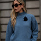 Maglione dolcevita in lana a coste dal taglio rilassato