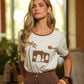 T-shirt stampata in cotone con profili a contrasto