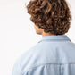 Overshirt in denim sbiancato azzurro chiaro