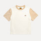 T-shirt donna color block naturale in cotone biologico