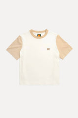 T-shirt donna color block naturale in cotone biologico