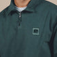 Felpa uomo con zip a quarto tinto a pigmento verde olmo