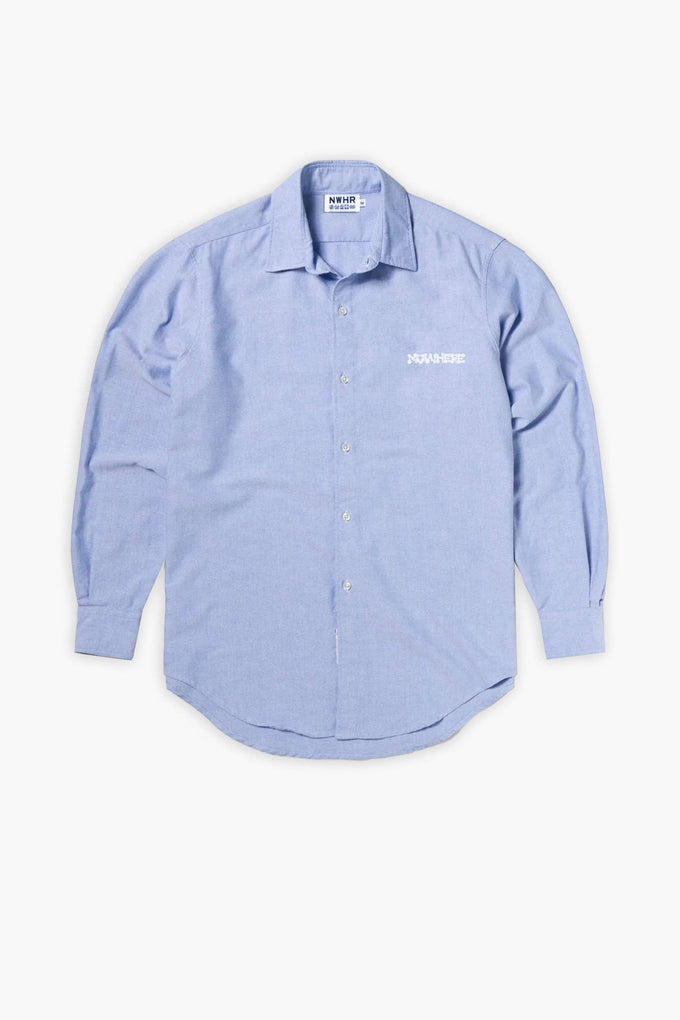 Camicia oversize in twill blu