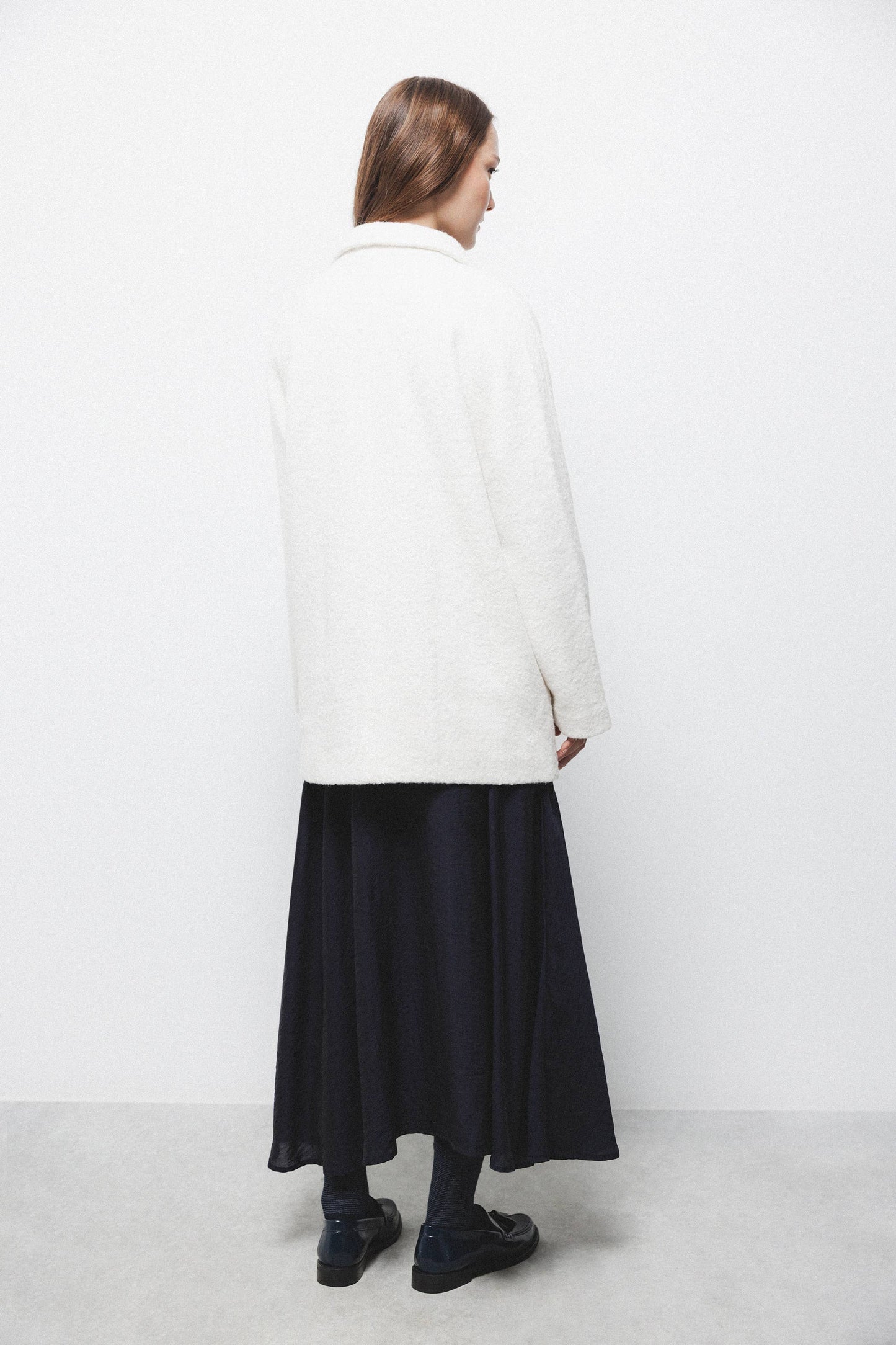 Cappotto doppiopetto minimal in bouclé