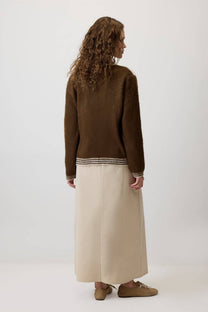 Cardigan in maglia color block