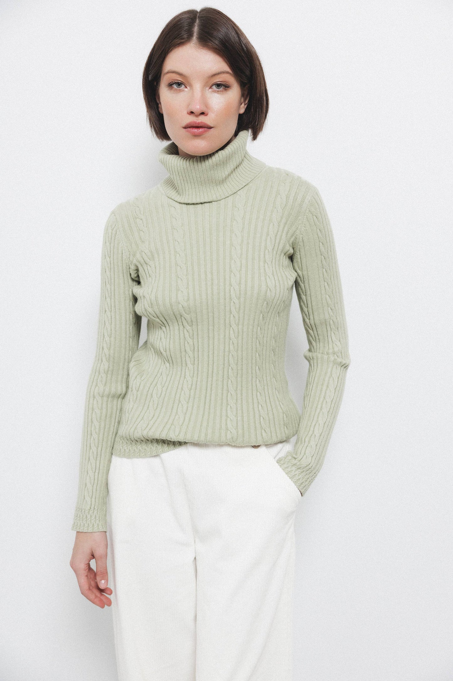 Maglione dolcevita a maglia strutturata