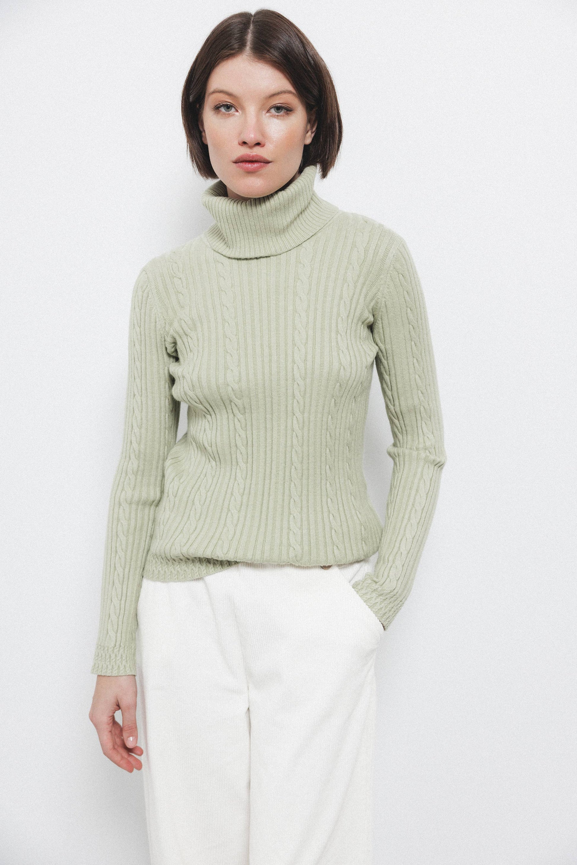 Maglione dolcevita a maglia strutturata