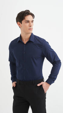 Camicia slim fit blu scuro da uomo