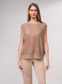 Maglione in maglia aperta laminata