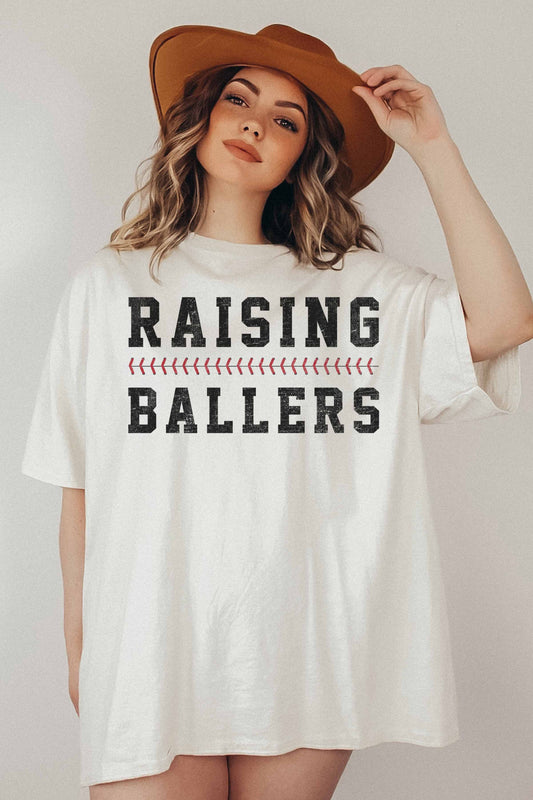 T-shirt oversize con grafica Raising Ballers