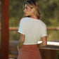 T-shirt in viscosa con stampa floreale