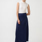 Gonna svasata lunga in raso blu navy