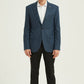 Blazer uomo blu marino slim fit con toppe ai gomiti