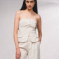 Top bustier stile gilet con bottoni frontali