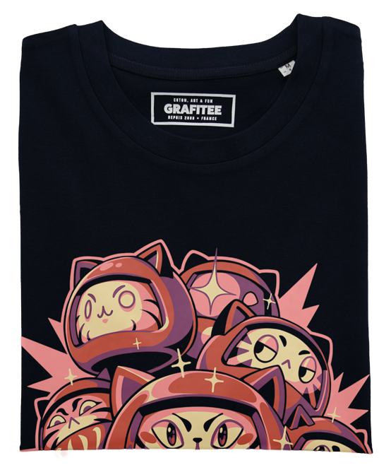 T-shirt Daruma Cats con grafica giapponese di gatti