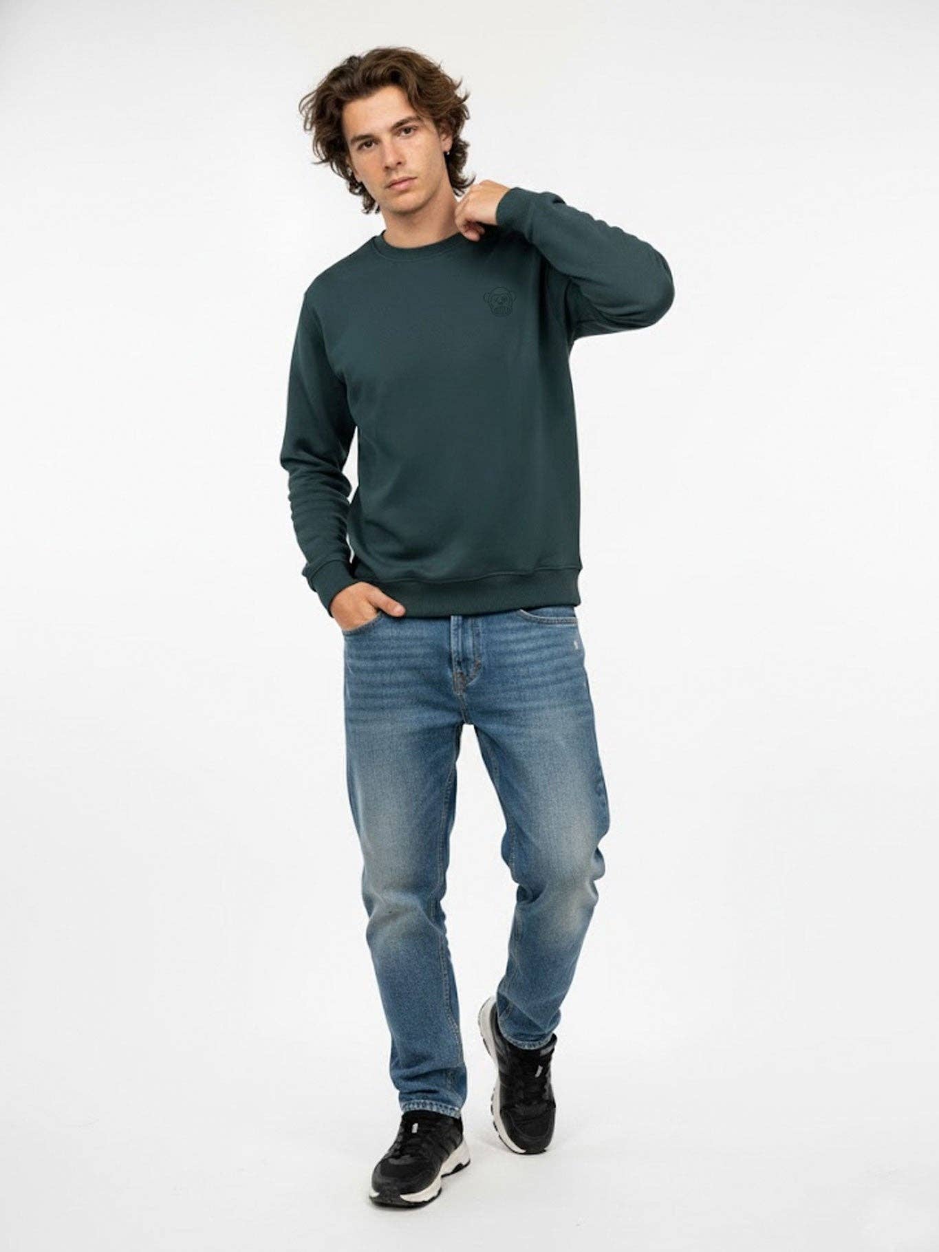 Felpa girocollo uomo Tamarino in cotone premium