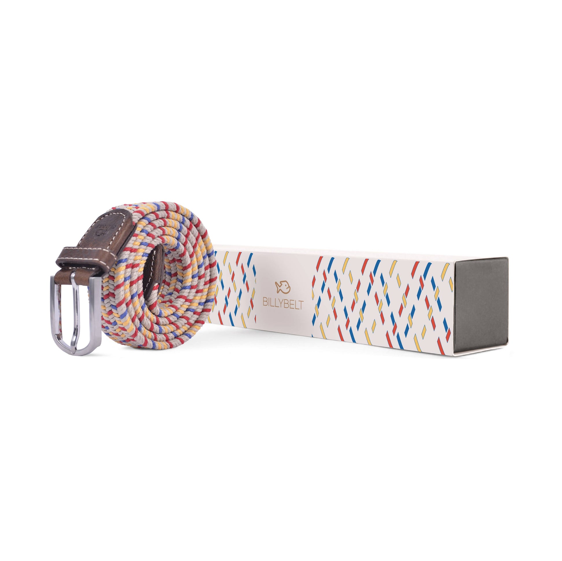 Cintura intrecciata in cotone cerato multicolor