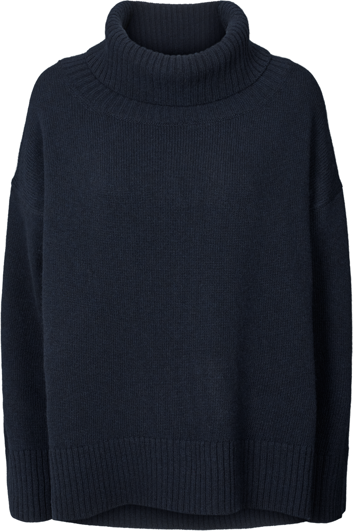 Maglione dolcevita in lana d’agnello blu notte