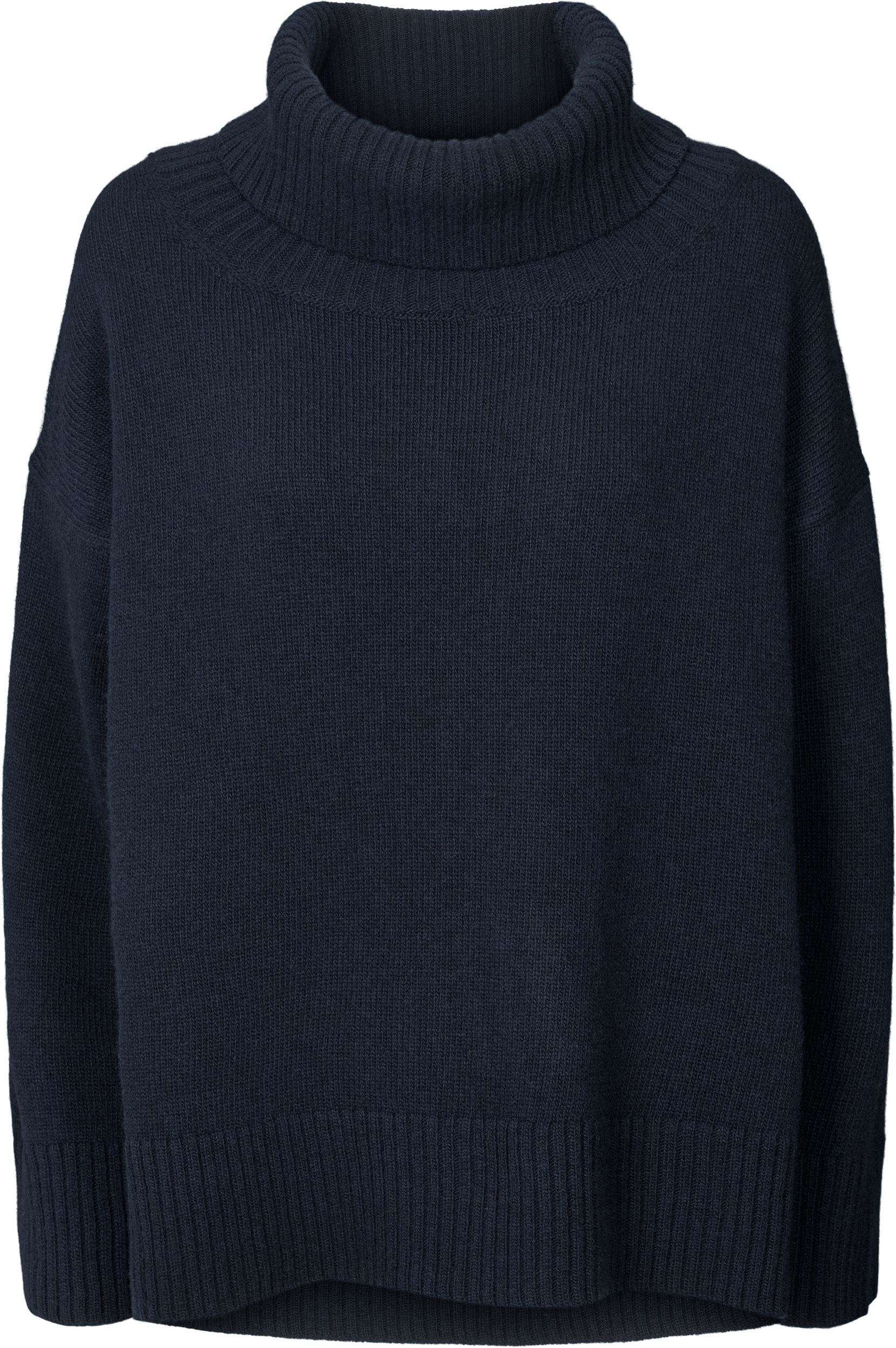 Maglione dolcevita in lana d’agnello blu notte