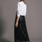 Gonna midi con paillettes nera