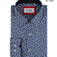 Camicia comfort fit a fiori stile Liberty blu navy