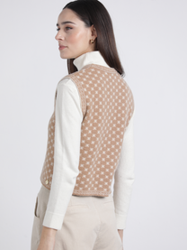 Gilet in maglia jacquard con bottoni