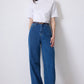 Jeans vintage a vita alta a gamba larga in denim