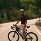 Culotte da ciclismo beige con bretelle