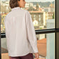 Camicia oversize in cotone con impunture a contrasto