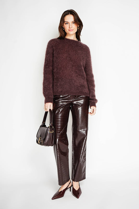 Maglione tricot morbido girocollo da donna