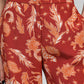 Pantaloni a vita alta terracotta con stampa frecce