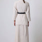 Set tunica Henley minimal e gonna lunga in misto cotone beige