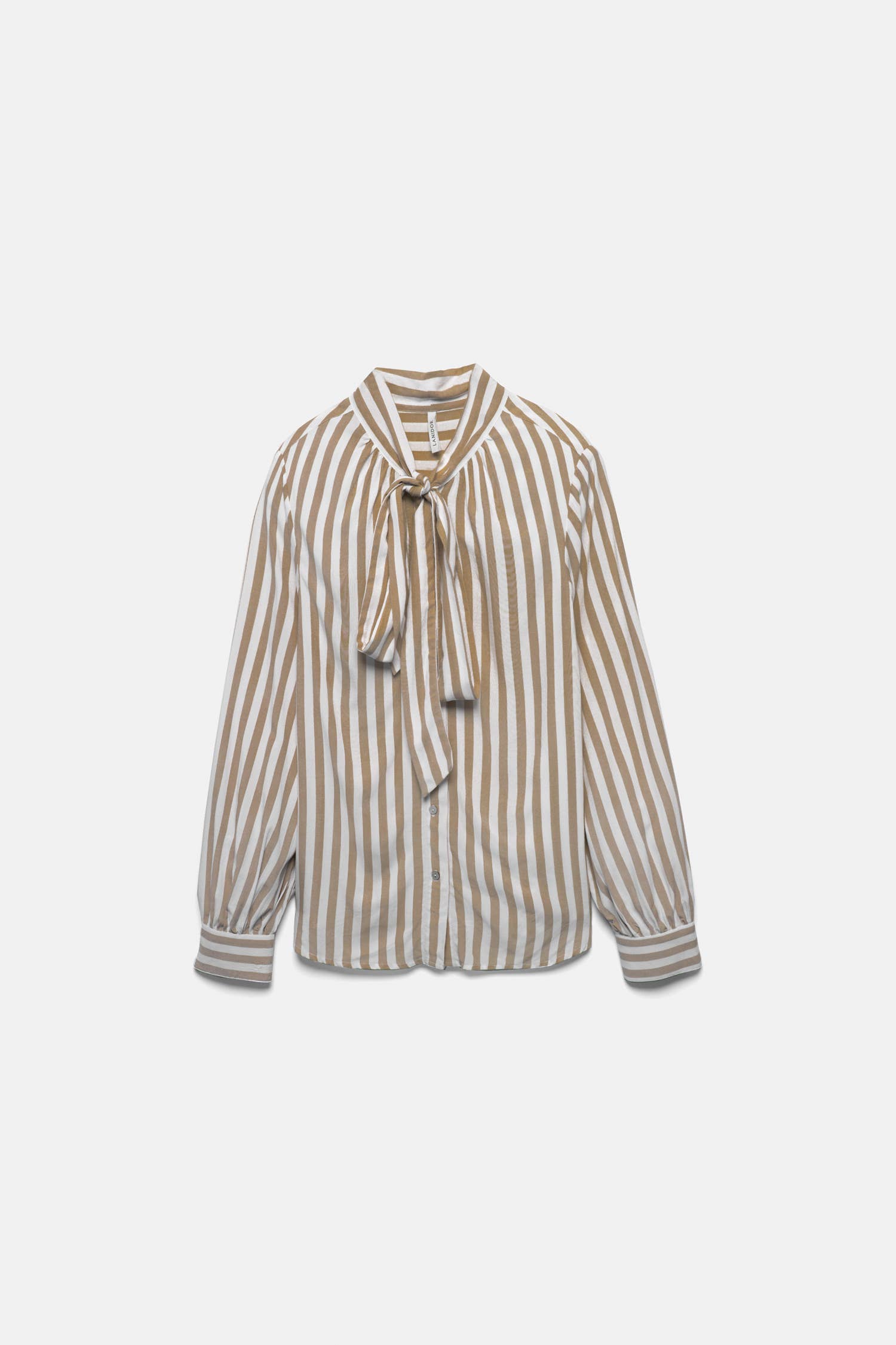 Camicia a righe con fiocco al collo
