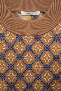 Gilet in maglia jacquard con motivo geometrico