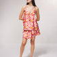 Top in satin stampato con spalline regolabili