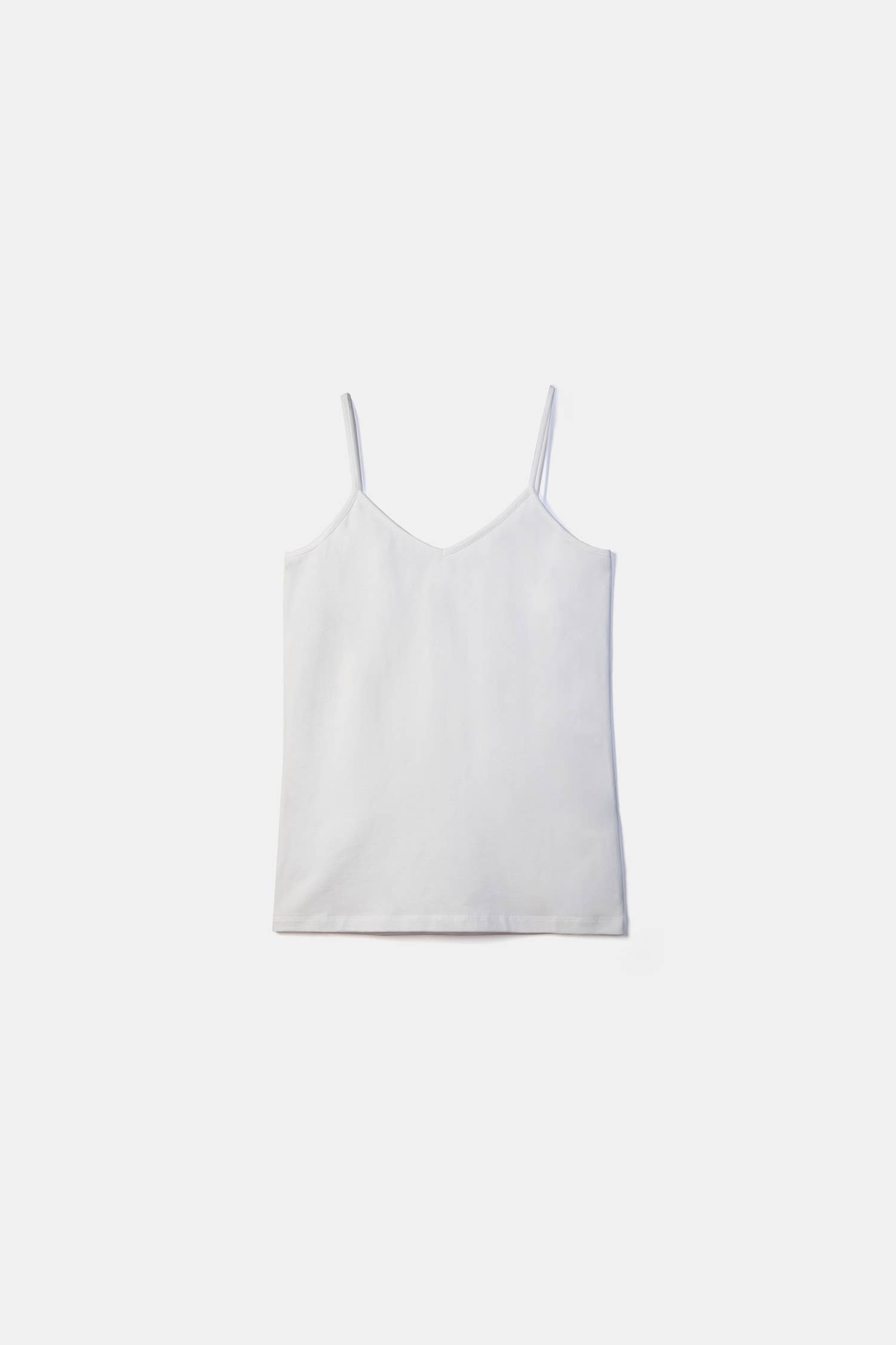 Top basic con scollo a V e spalline sottili
