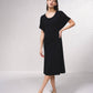 Abito midi in maglia a coste con maniche fluide