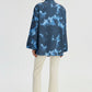 Camicia tie-dye in lino testurizzato