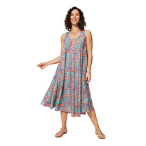 Abito estivo midi senza maniche boho multicolor