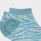 Calzini alla caviglia zebra in cotone pettinato blu