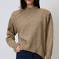 Maglione in maglia imbottito oversize beige mélange