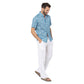 Camicia estiva a maniche corte in voile di cotone